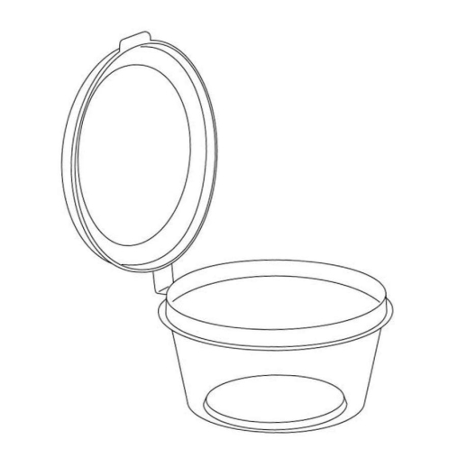 Соусник Черный с внешним закрытием крышкой 50 мл