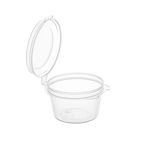 Соусник 30 мл Прозрачный с внешним закрытием и двумя упорами