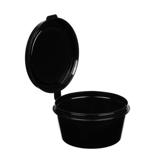 Соусник Черный с внешним закрытием крышкой 50 мл