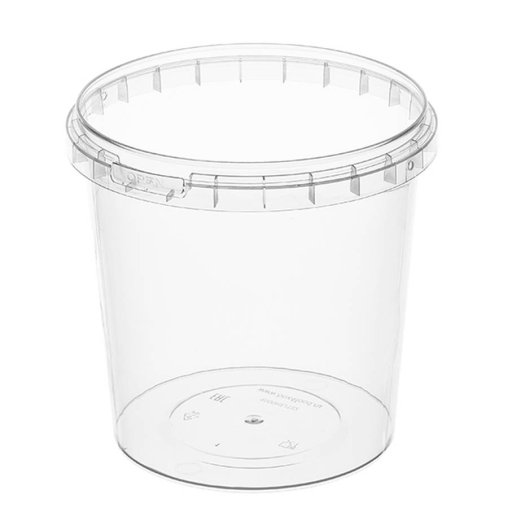 Ведро под пресервы 1000 мл с крышкой с контрольным замком PP Прозрачное d=122 мм