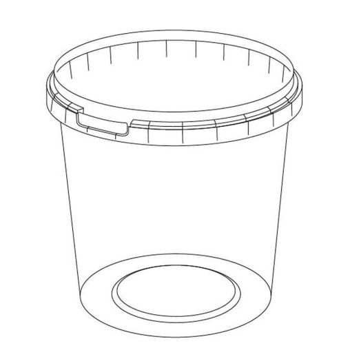 Ведро под пресервы 1000 мл с крышкой с контрольным замком PP Прозрачное d=122 мм