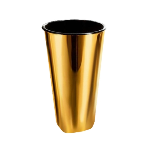 Стакан PP с квадратным дном Золотой глянцевый с черным d=90 500 мл