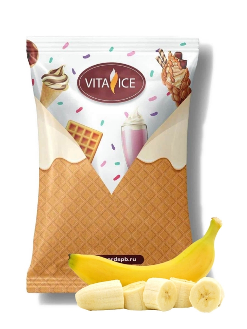 Сухая смесь VITA ICE Премиум БАНАН для молочных коктейлей и мягкого мороженого 1000 г