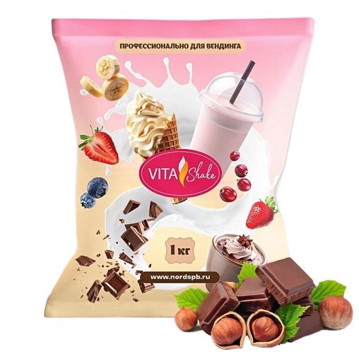 Сухая смесь VITA Shake Премиум ШОКОЛАДНО-ОРЕХОВАЯ для молочных коктейлей 1000 г