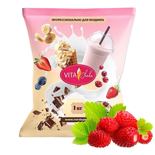 Сухая смесь VITA Shake Премиум ЗЕМЛЯНИКА для молочных коктейлей 1000 г