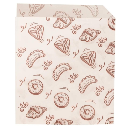 Жиростойкий бумажный уголок с принтом Выпечка 175×140 мм Белый