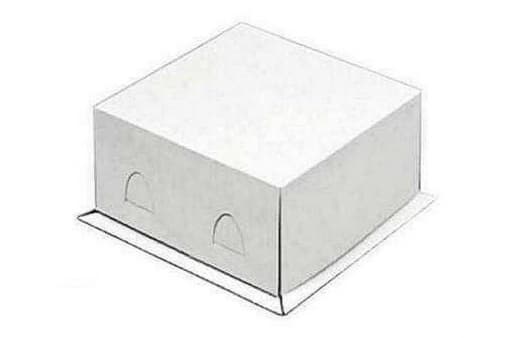 Коробка для торта с крышкой Белая 210×210×100 мм