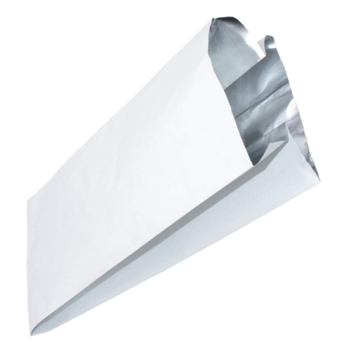 Пакет бумажный V-образный Белый Фольгированный 140+95×310 мм