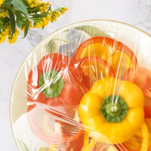 Пищевая полиэтиленовая пленка Десногор 450 мм × 200 м ЖЕЛТАЯ толщиной 6 мкм