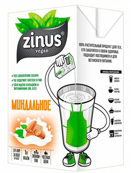 Zinus Миндальное молоко 1000 мл