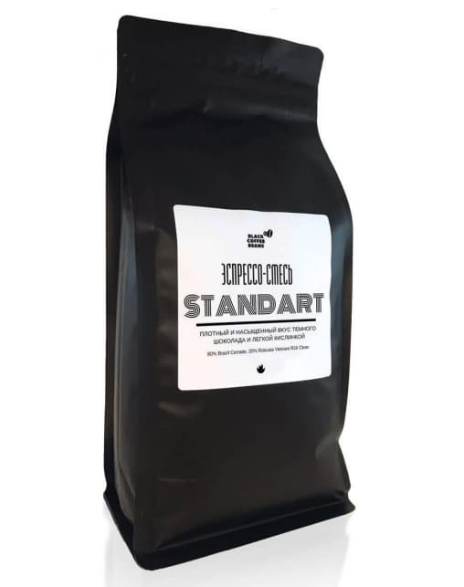 Кофе в зернах Black Coffee Beans Espresso Standart 1000 г