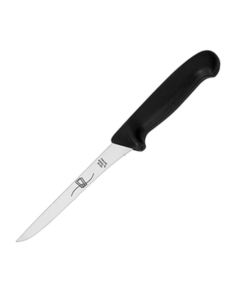Нож для обвалки мяса сталь нерж.,пластик ,L=13см красный,металлич.