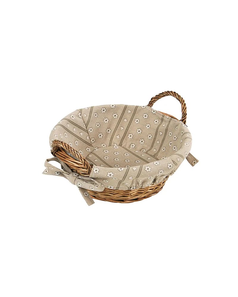 Корзина для хлеба плетеная с чехлом с ручками дерево D=28/23,H=14,B=31см коричнев.