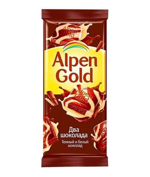 Шоколад Альпен Голд Два Шоколада Alpen Gold 90гр