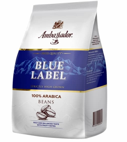 Кофе в зернах Ambassador Blue Label 1000 г