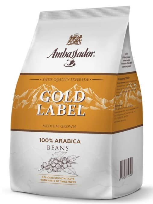 Кофе в зернах Ambassador Gold Label 1000 гр