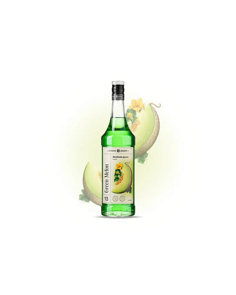 Сироп «Зеленая Дыня» Pinch&Drop стекло 1л D=85,H=330мм зелен.