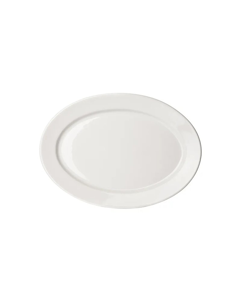 Блюдо «Принцип» овальное фарфор ,H=3,L=37,B=26см белый
