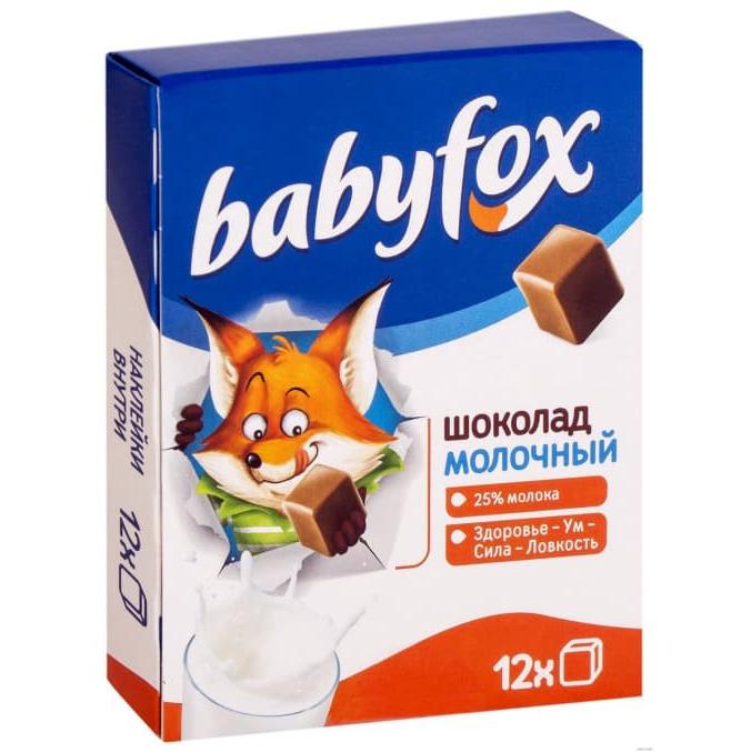 Шоколад Babyfox детский молочный с белым Малина 90 г