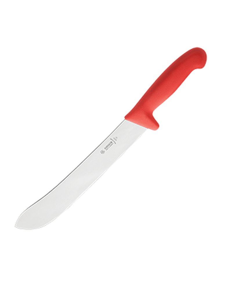 Нож для нарезки мяса сталь нерж.,пластик ,L=480/295,B=38мм красный,металлич.