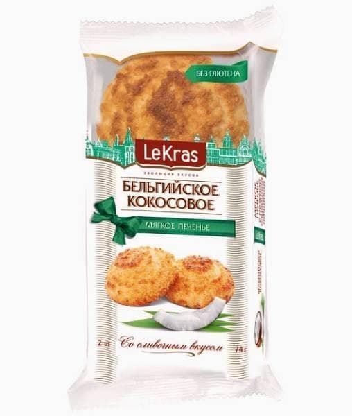 Бельгийское Кокосовое Печенье со сливочным вкусом LeKras 74г