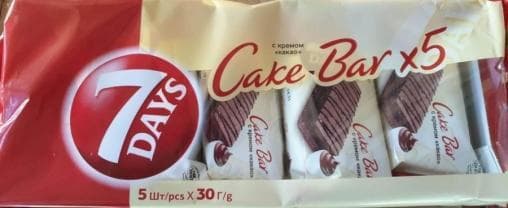 Бисквит 7 Days Cake Bar КАКАО 30г ×5