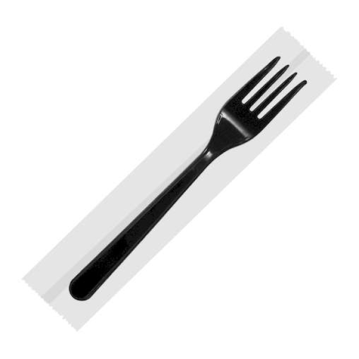 Вилка столовая PS в индивидуальной упаковке 180 мм Черная по 600 шт.