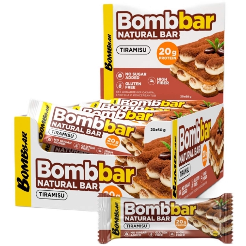 Батончик BOMBbar неглазированный Тирамису 60 г