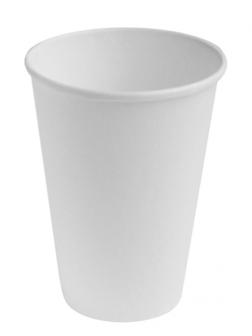 Бумажный стакан для горячих напитков Белый d=90 370 мл