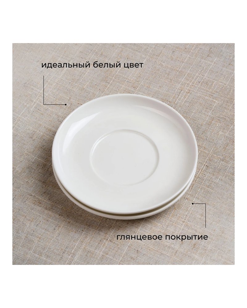 Блюдце «Полар» фарфор D=120/55,H=17мм белый