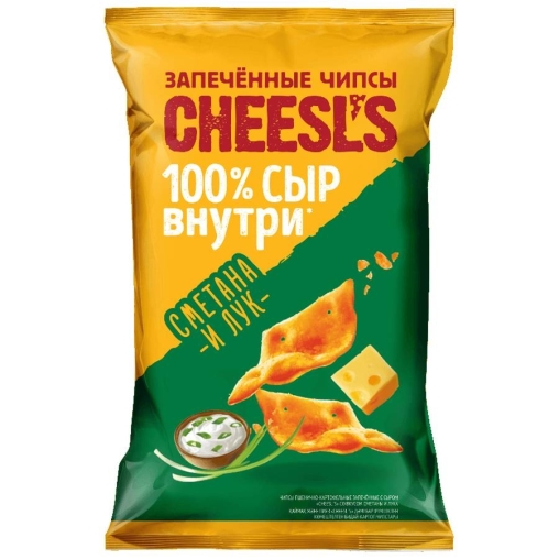 Чипсы пшенично-картофельные запечённые с сыром CHEESL’s Сметана и Лук 100 г