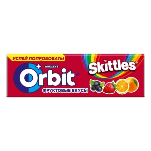 Жевательная резинка Orbit Фруктовый микс Skittles 13,6 г