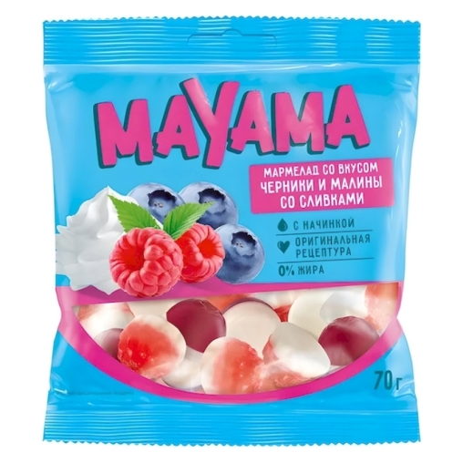 Мармелад жевательный Mayama со вкусом черники и малины со сливками 70 г