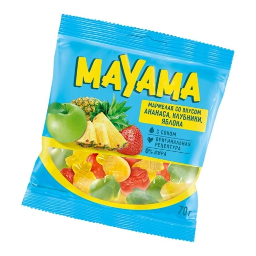 Мармелад жевательный Mayama Ананас Клубника Яблоко в форме ягод и фруктов 70 г