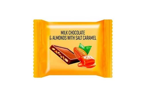 Тонкий шоколад O"Zera Milk & Almonds с миндалем и соленой карамелью 12 г