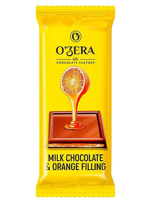 Тонкий шоколад O"Zera Milk & Orange filling Молочный с апельсиновой начинкой 24 г