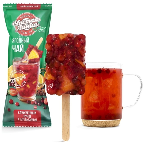 Ягодный чай Чистая Линия Клюквенный пунш с кусочками апельсина 50 г