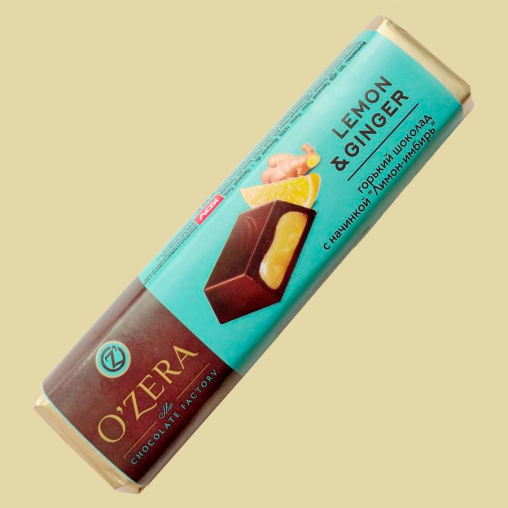 Шоколад O"Zera горький с желейной начинкой Лимон Имбирь 50 г
