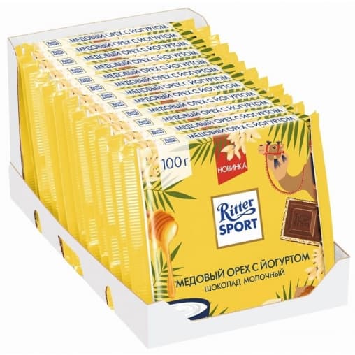 Шоколад Ritter Sport мол. Медовый орех с йогуртом 100 г