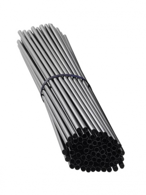 Пластиковые трубочки черные прямые 240 мм d=8 мм по 135 шт.