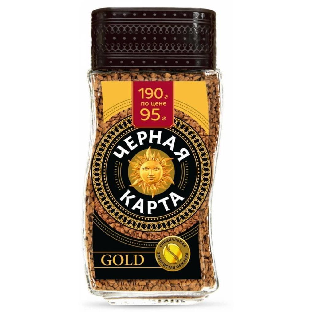 Кофе раств. Черная Карта Gold стекл. банка 190 г