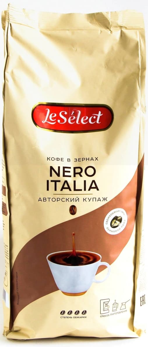 Кофе в зернах LeSelect Nero Italia 1000 г