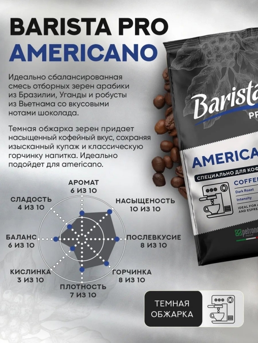 Кофе в зернах Barista Pro Americano 1000 г