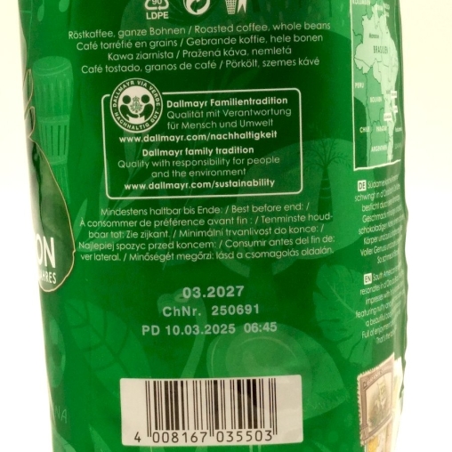Кофе в зернах Dallmayr Crema d'Oro DO BRASIL 1000 г
