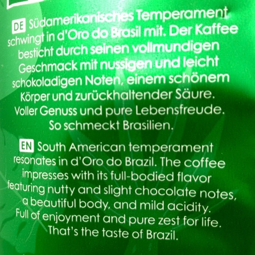 Кофе в зернах Dallmayr Crema d'Oro DO BRASIL 1000 г