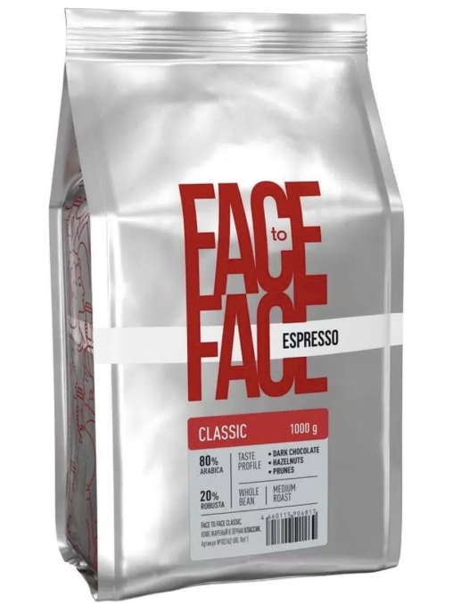 Кофе в зернах Face to Face CLASSIC 1000 г