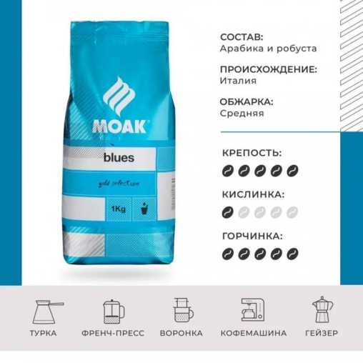Кофе в зернах Moak Blues 1кг