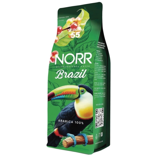 Кофе в зернах NORR 55 BRAZIL с попугаем 1000 г
