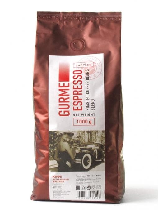 Кофе в зернах GURME Espresso Sunrise 1000 г (1 кг)