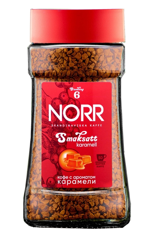Кофе NORR N6 Карамель растворимый сублимированный стекл. банка 95 г